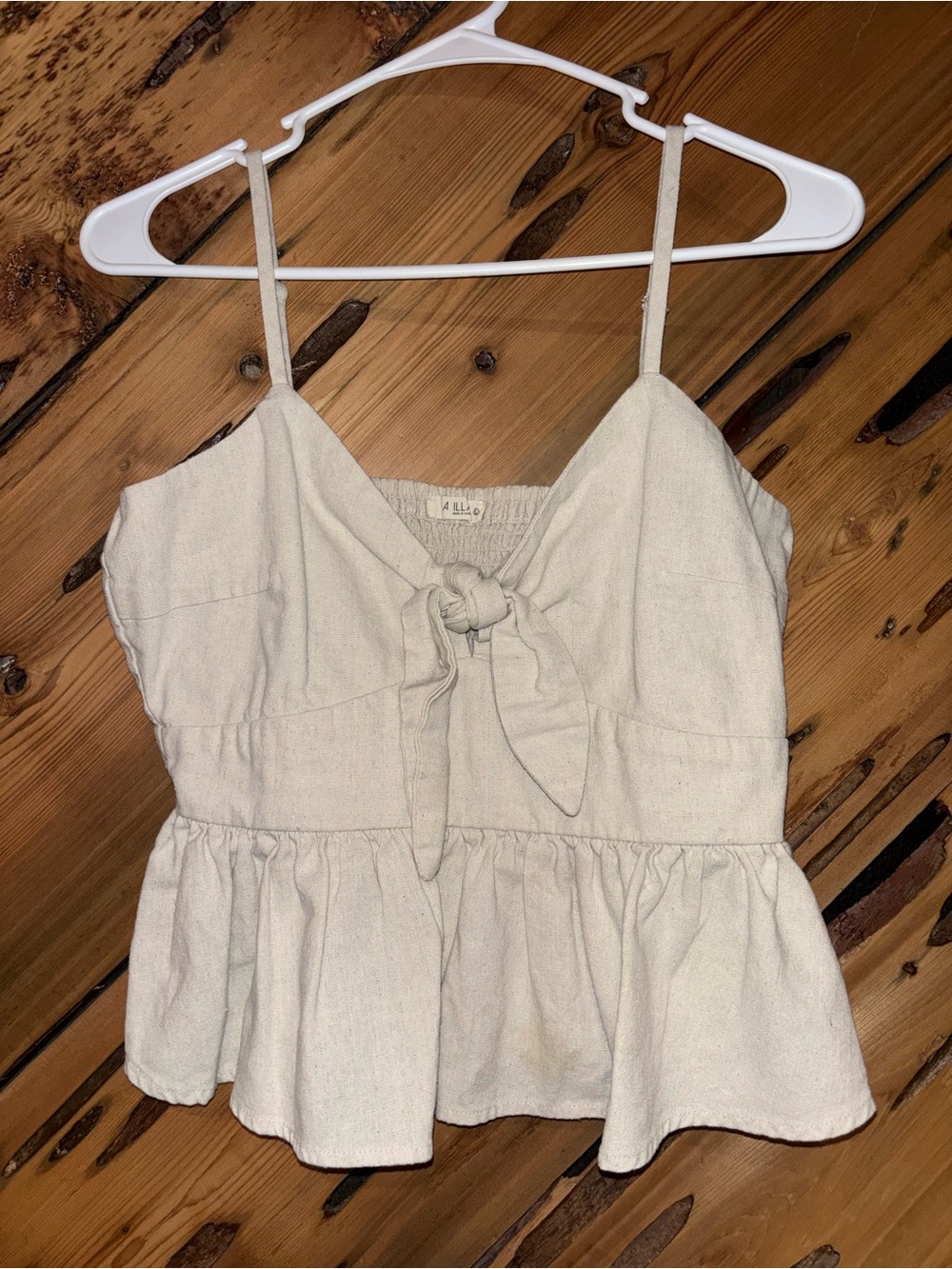 ILLA ILLA Cream Tie-Front Peplum Cami